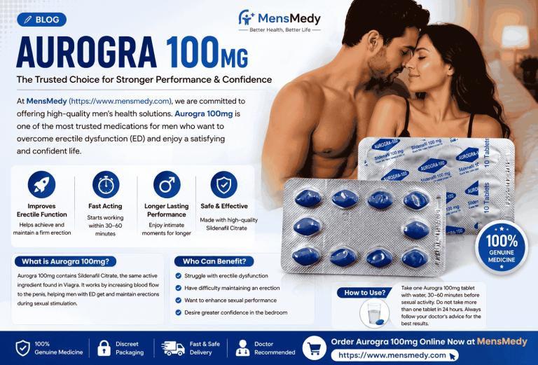 Aurogra 100 mg has a number of advantages for men suffering from ED